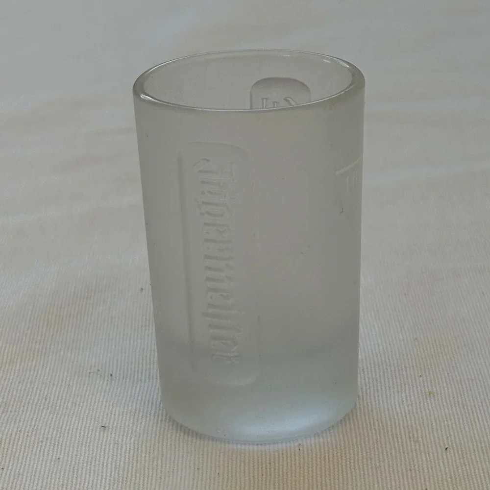 Jägermeister Frosted Shot Glass‎ 1 fl oz Embossed Logo Collectible Barware